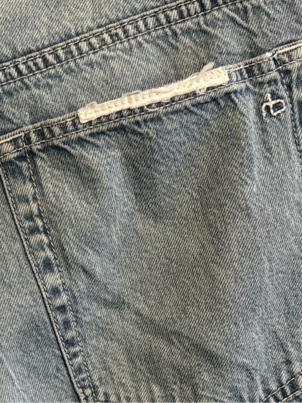 rag & bone light blue denim jeans with leather logo patch - Picture 14 of 14